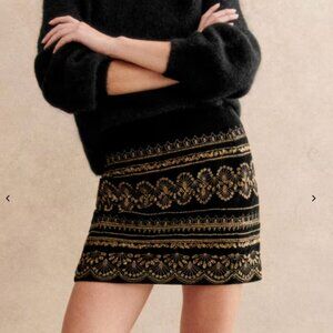 Sezane Malia skirt (Noir Multi)